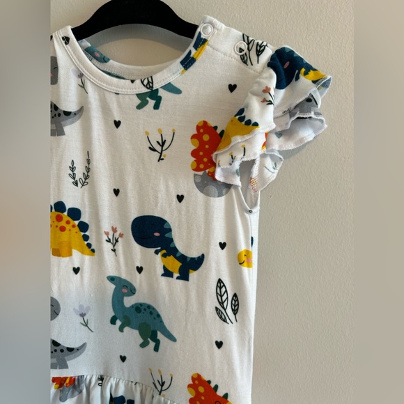 Cute Cotton Dino Skirted Bodysuit - Picture 2 of 3
